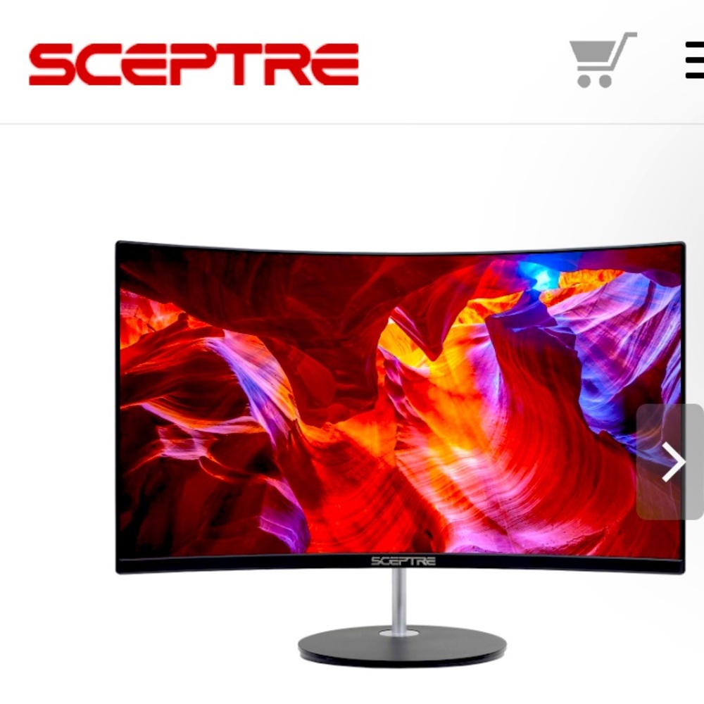 SCEPTRE 24in Edgeless curved monitor 75Hz refresh rate with hdmi cord, and box